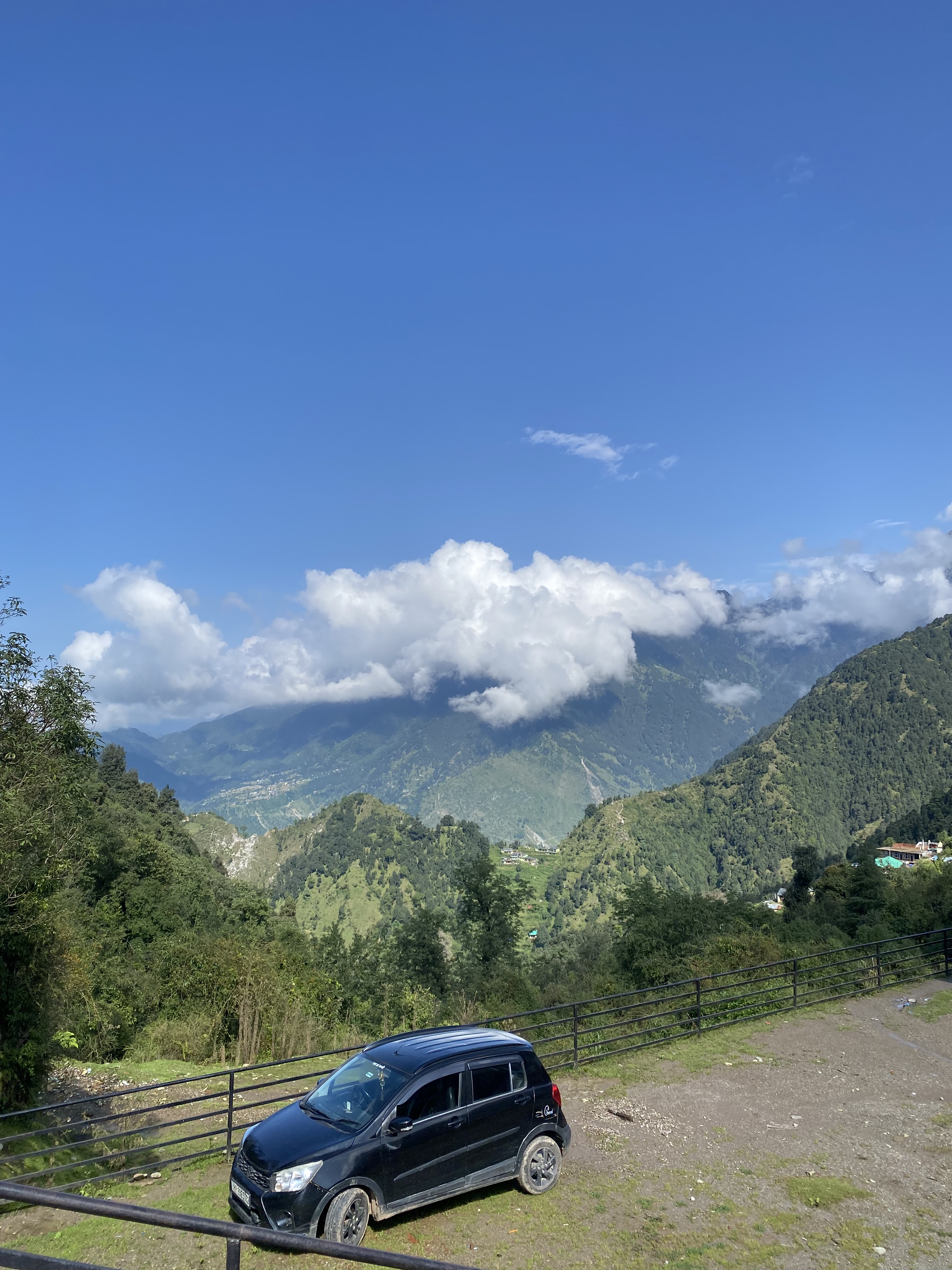 Mountain road trip view