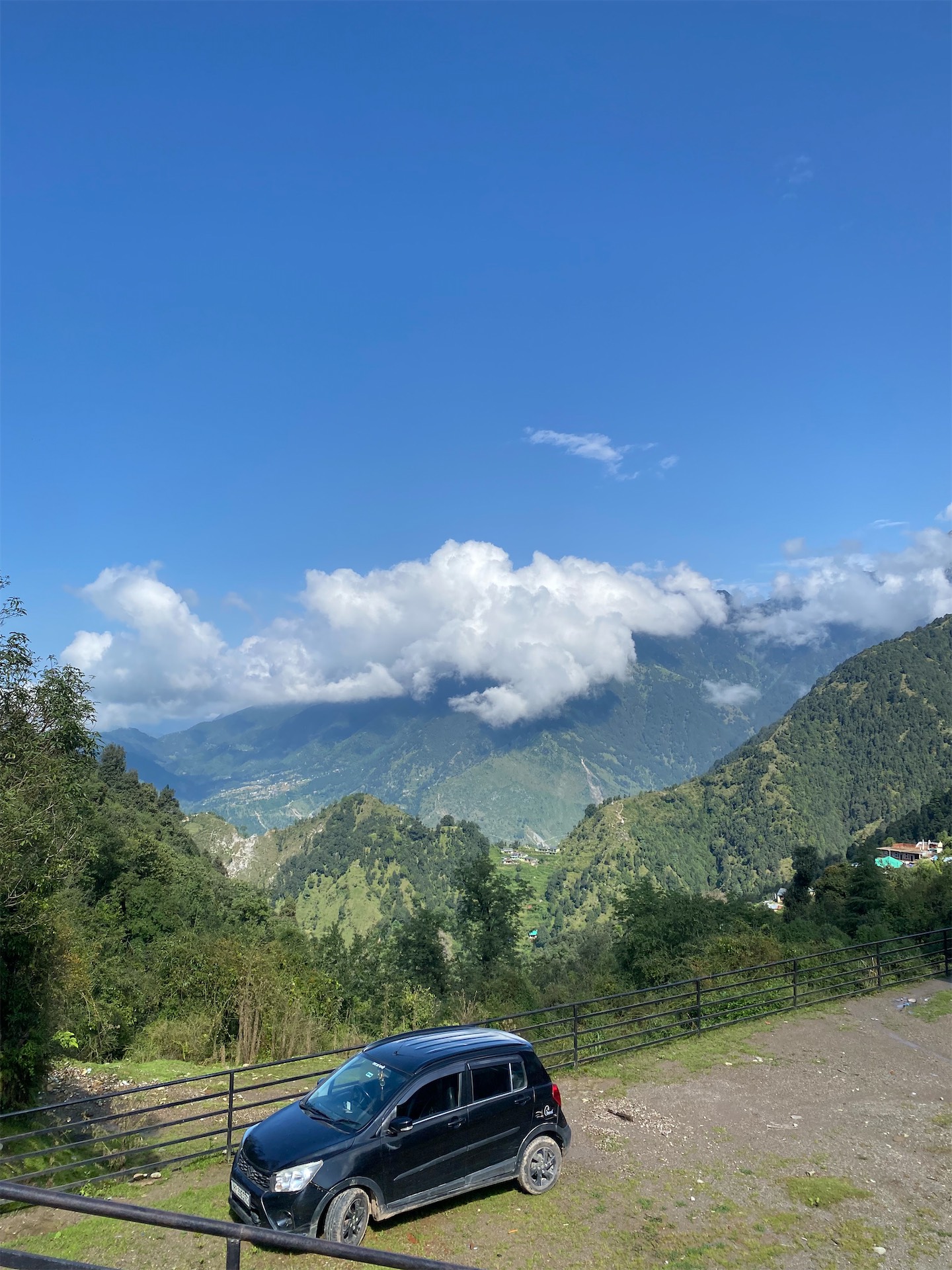 Mountain road trip view