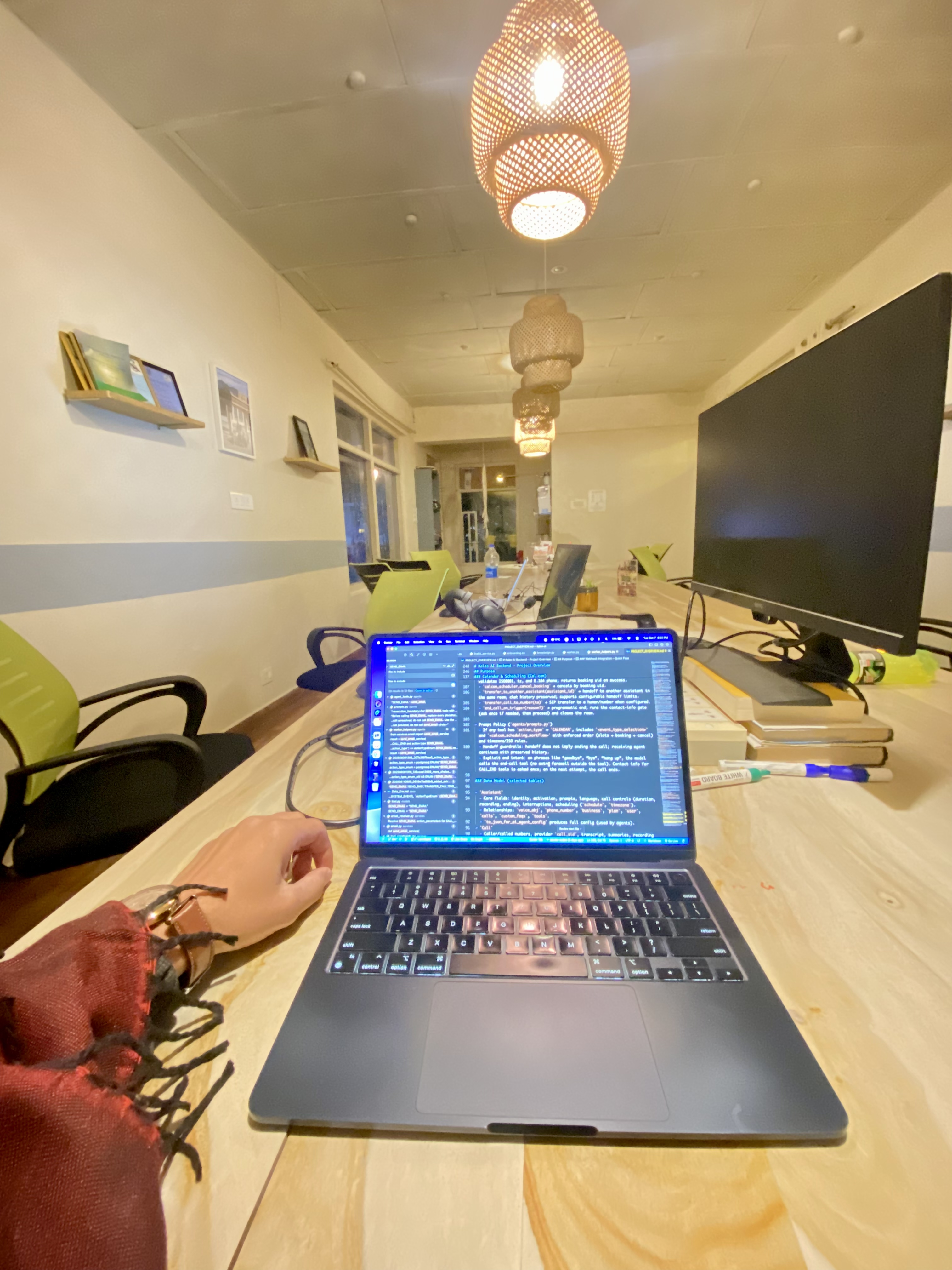 Coding setup at coworking space