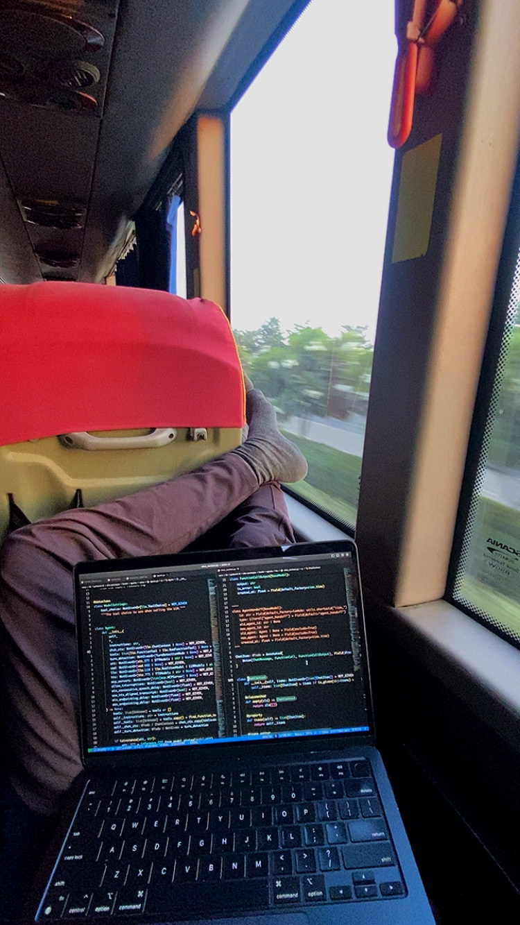 Coding on train journey